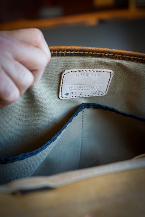 18" Messenger Bag (Two Tone: Vintage "Honey Brown" + Dark "Carob" Brown)