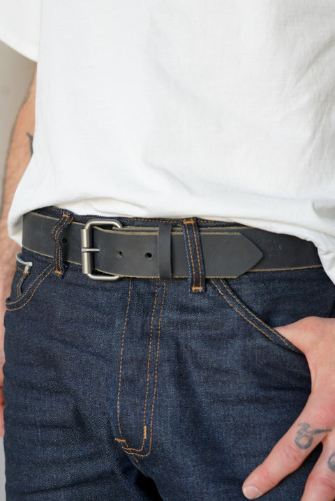 1.5" (Water Buffalo Belt: Black + Gunmetal Hardware)