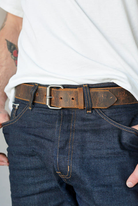 1.5" (Water Buffalo Belt: Buffalo Brown + Gunmetal Hardware)