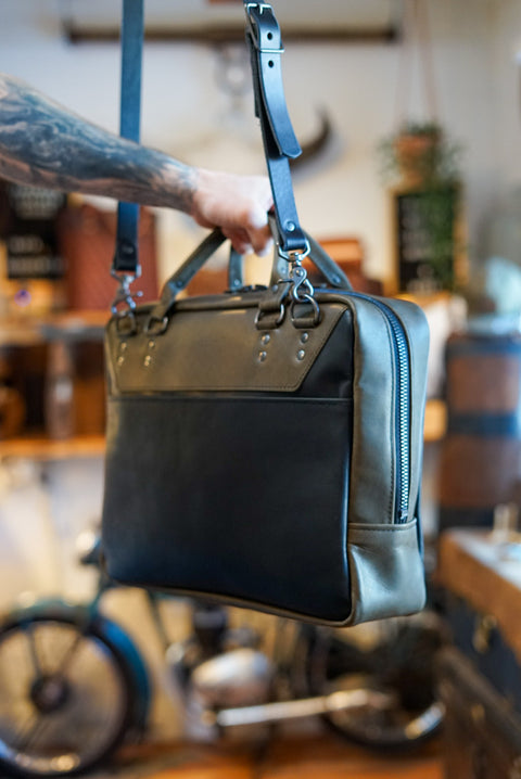 Business Bag (Two Tone: Flat Black + Frontier Evergreen Accents)