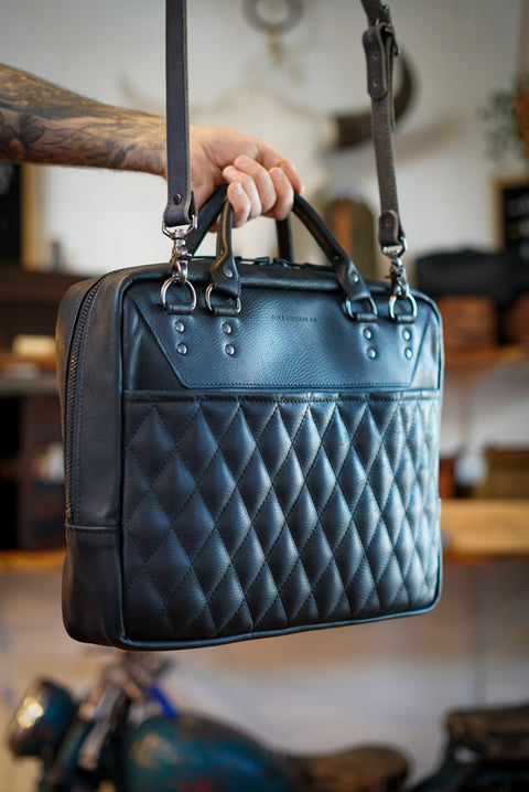 Business Bag (Diamond Stitch: Pebbled Black)