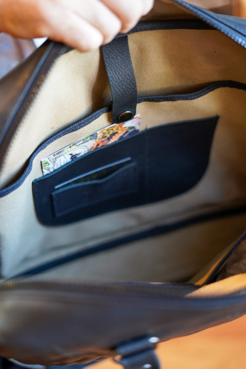 Business Bag (Diamond Stitch: Pebbled Black)