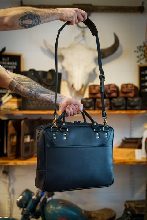 Business Bag (Flat Black + Brush Brass Hardware)