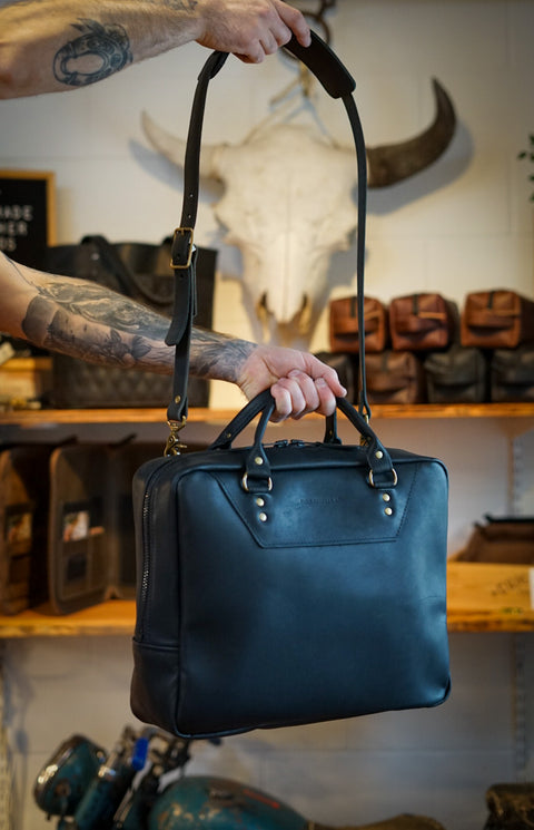 Business Bag (Flat Black + Brush Brass Hardware)