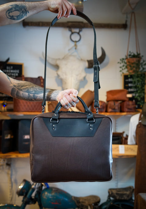 Business Bag (Two Tone: Rock River Cappuccino + Flat Black Accents)