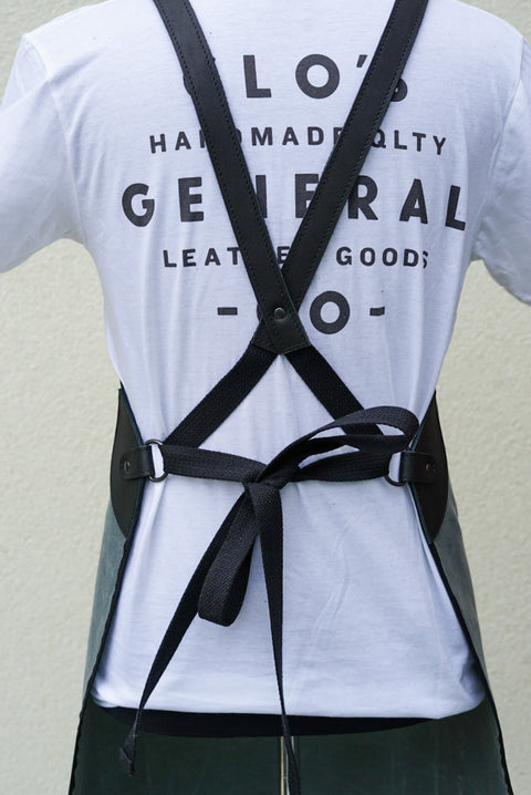 Apron (Charcoil Black Waxed Canvas + Black Leather Accents)
