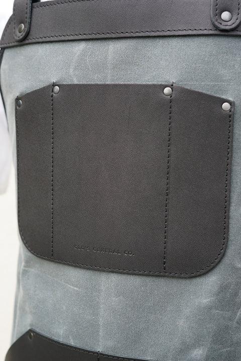 Apron (Charcoil Black Waxed Canvas + Black Leather Accents)