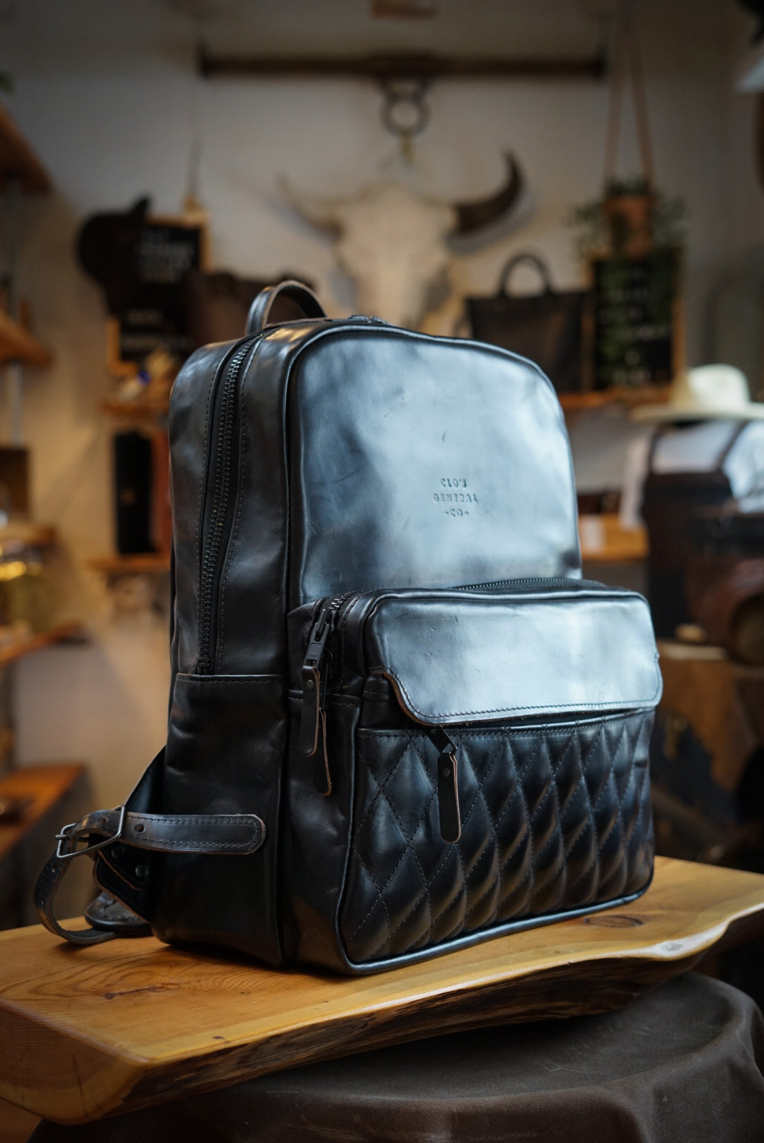 commuter leather backpack Commuter Backpack (Diamond Stitch: Horween Black) – Clo's General Leather Co