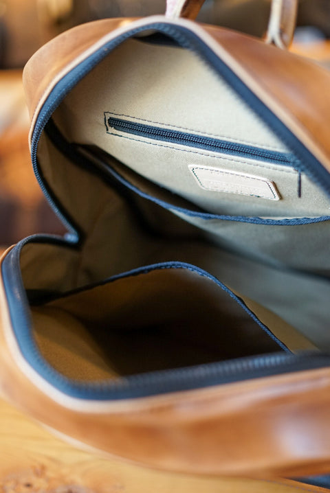 Commuter Backpack (Two Tone: Horween English Tan + Flat Black)