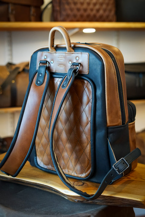 Commuter Backpack (Two Tone: Horween English Tan + Flat Black)