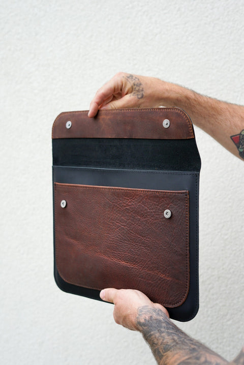 Laptop Sleeve (13" Two Tone: Black + Brown Accents)