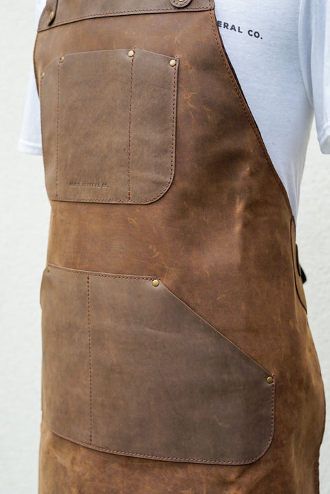 Apron (Crazyhorse Brown/Full-Grain Leather Apron/Extra Pockets)
