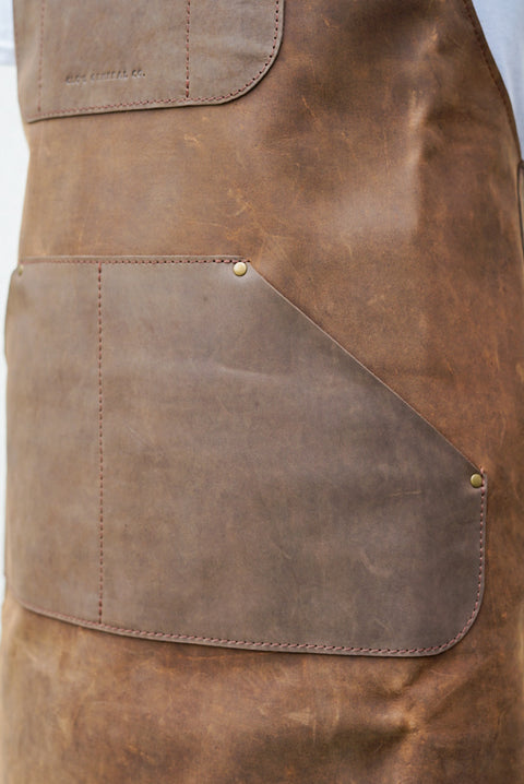 Apron (Crazyhorse Brown/Full-Grain Leather Apron/Extra Pockets)