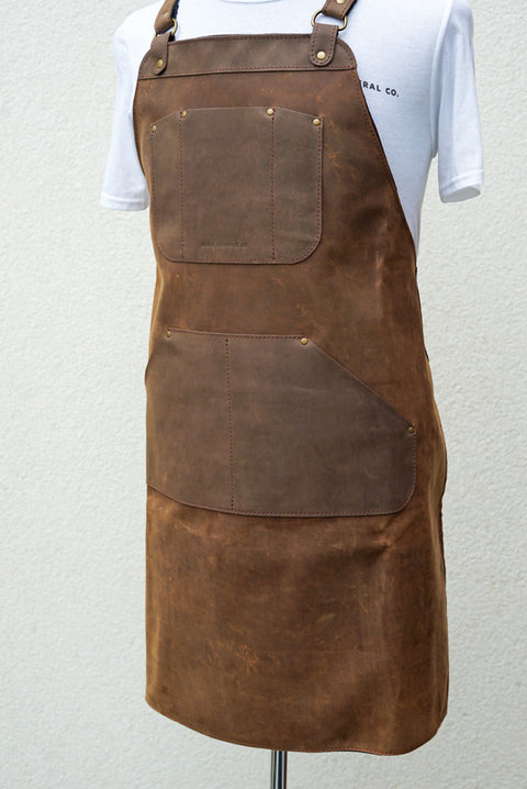 Apron (Crazyhorse Brown/Full-Grain Leather Apron/Extra Pockets)