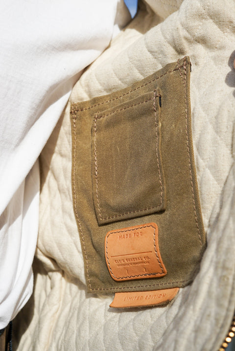 PREORDER: LIMITED EDITION VEST (FIELD TAN GREEN CANVAS + BROWN LEATHER)