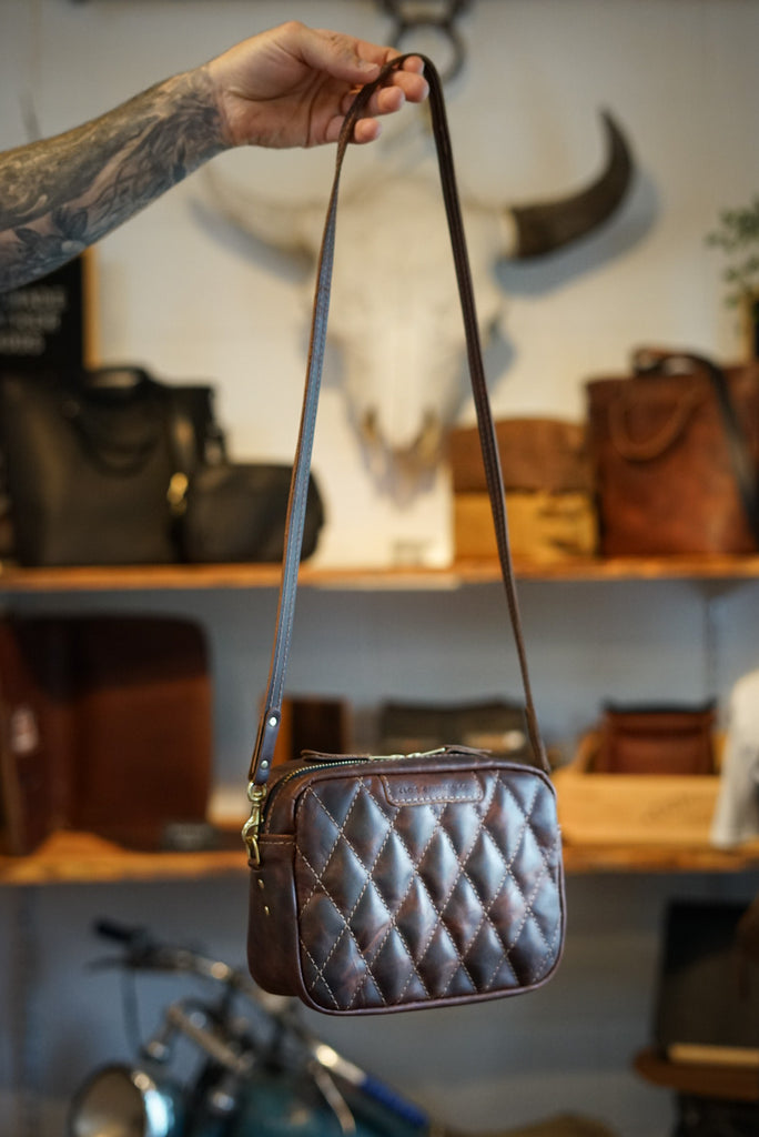 Rectangle Bag ("Hardtimes" Brown + Diamond Stitch)