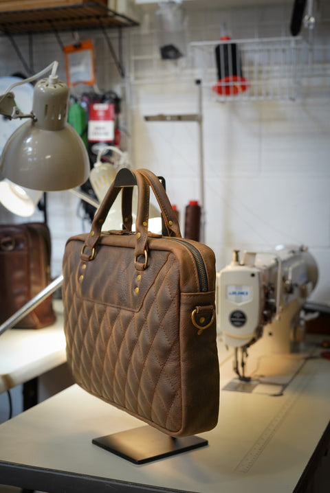Essential Work Bag (Diamond Stitch: Kodiak Brown)