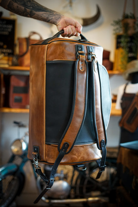 Duffleback Warrior (Two Tone: Golden Maple Brown + Flat Black Accents)