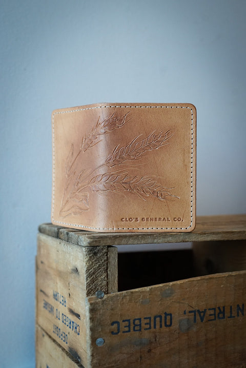 Hand-Tooled Mini Trucker Wallet (Prairie Wheat Sheaf 1 of 1)