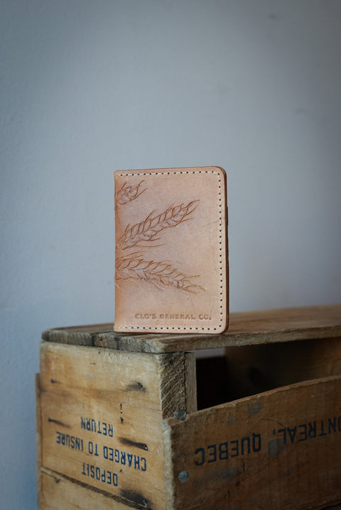 Hand-Tooled Mini Trucker Wallet (Prairie Wheat Sheaf 1 of 1)