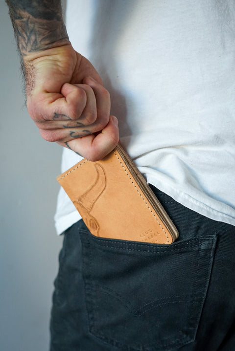 Hand-Tooled Mini Trucker Wallet (CATTLE SKULL 1 of 1)