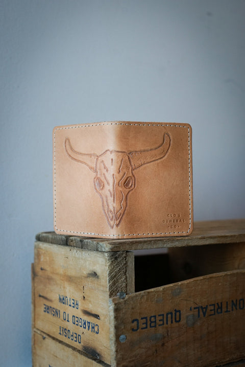 Hand-Tooled Mini Trucker Wallet (CATTLE SKULL 1 of 1)