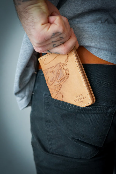 Hand-Tooled Mini Trucker Wallet (Catch of the Day)