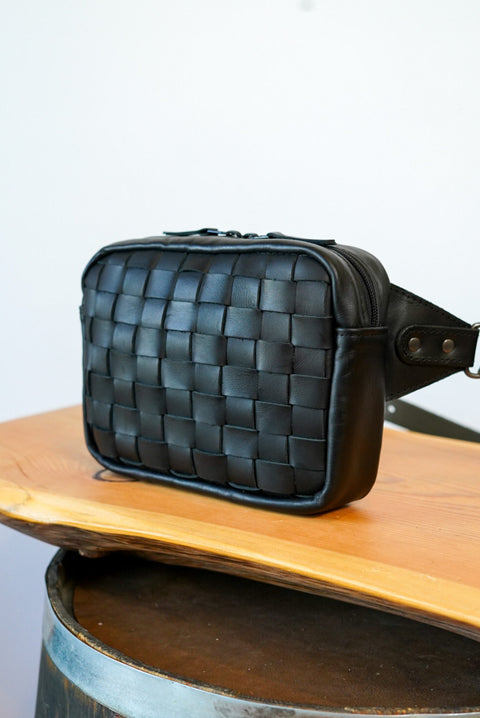Rectangle Bag (Hand Weaved/Cross-Body: Black)