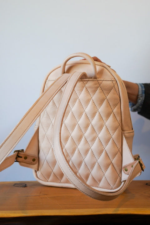 Mini Venture Backpack (Diamond Stitch: Veg Tan)
