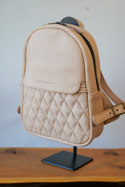 Mini Venture Backpack (Diamond Stitch: Veg Tan)