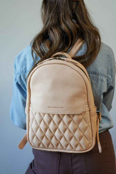 Mini Venture Backpack (Diamond Stitch: Veg Tan)