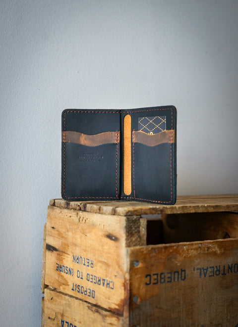 Mini Trucker Wallet (Tobacco Brown + Flat Black)