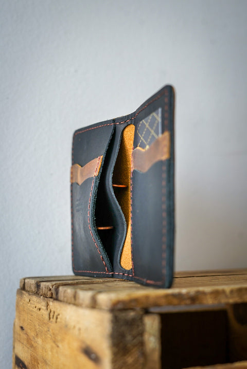 Mini Trucker Wallet (Tobacco Brown + Flat Black)