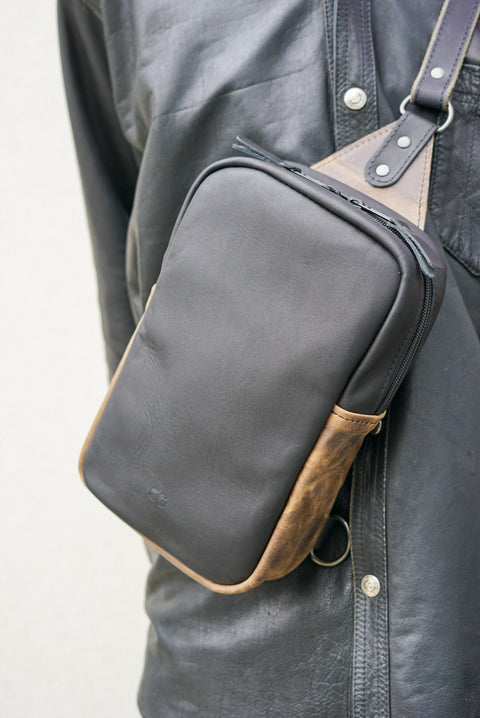 Sling Bag (Two Tone: Flat Black + Hillbilly Sepia Accents)