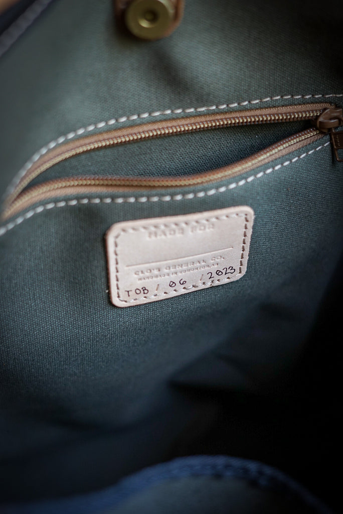 Tote Bag (Diamond Stitch: Pebbled Black + Crazyhorse Brown)
