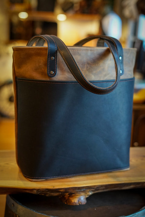 Tote Bag (Two Tone: Toasted Almond + Flat Black Accents)