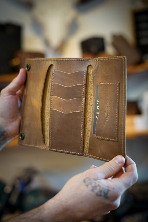 Trifold Long Wallet (Brown Oak)