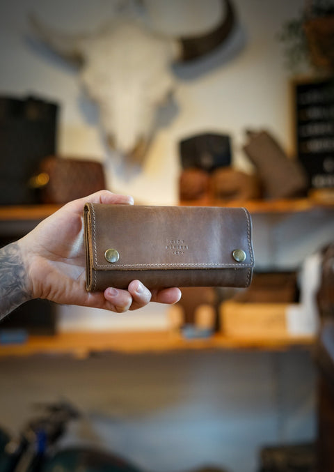 Trifold Long Wallet (Brown Oak)