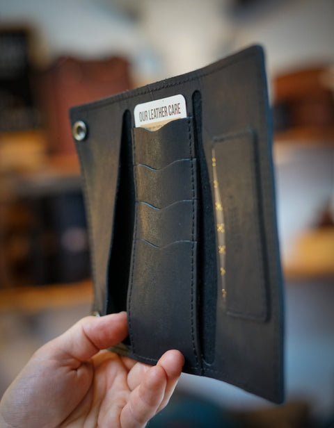 Trifold Long Wallet (Flat black)