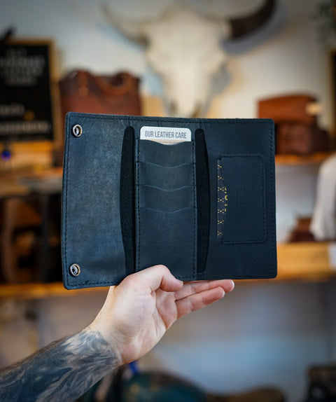 Trifold Long Wallet (Flat black)