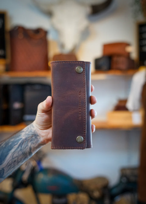 Trifold Long Wallet (Hardtimes Brown + Flat Black Accents)