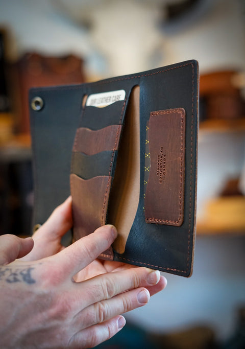 Trifold Long Wallet (Hardtimes Brown + Flat Black Accents)