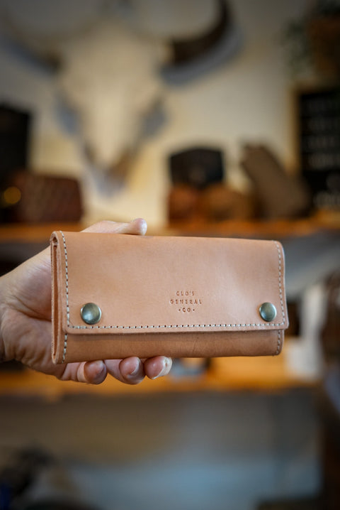 Trifold Long Wallet (Natural Veg Tan)