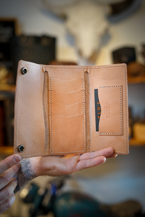 Trifold Long Wallet (Natural Veg Tan)