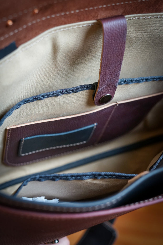 16" Messenger Bag (Two Tone: Pebbled Brown + Flat Black Accents)