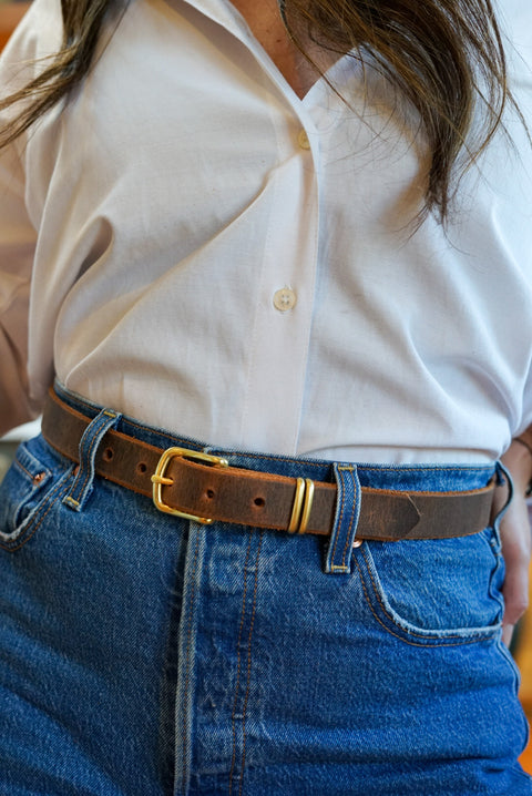 Womens: 1" Water Buffalo Dress Belt