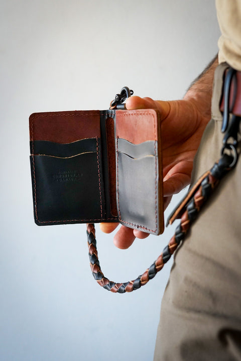 Mini Trucker Wallet + Braided Lanyard (Two Tone: Oro Logger/Flat Black)