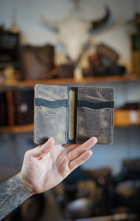 Mini Trucker Wallet (Two Tone: Sepia + Flat Black)