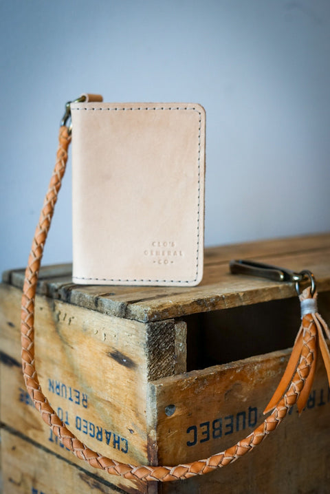 Mini Trucker Wallet + Braided Lanyard (Natural Veg Tan)