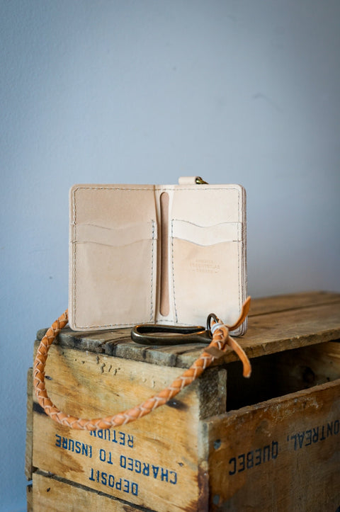 Mini Trucker Wallet + Braided Lanyard (Natural Veg Tan)